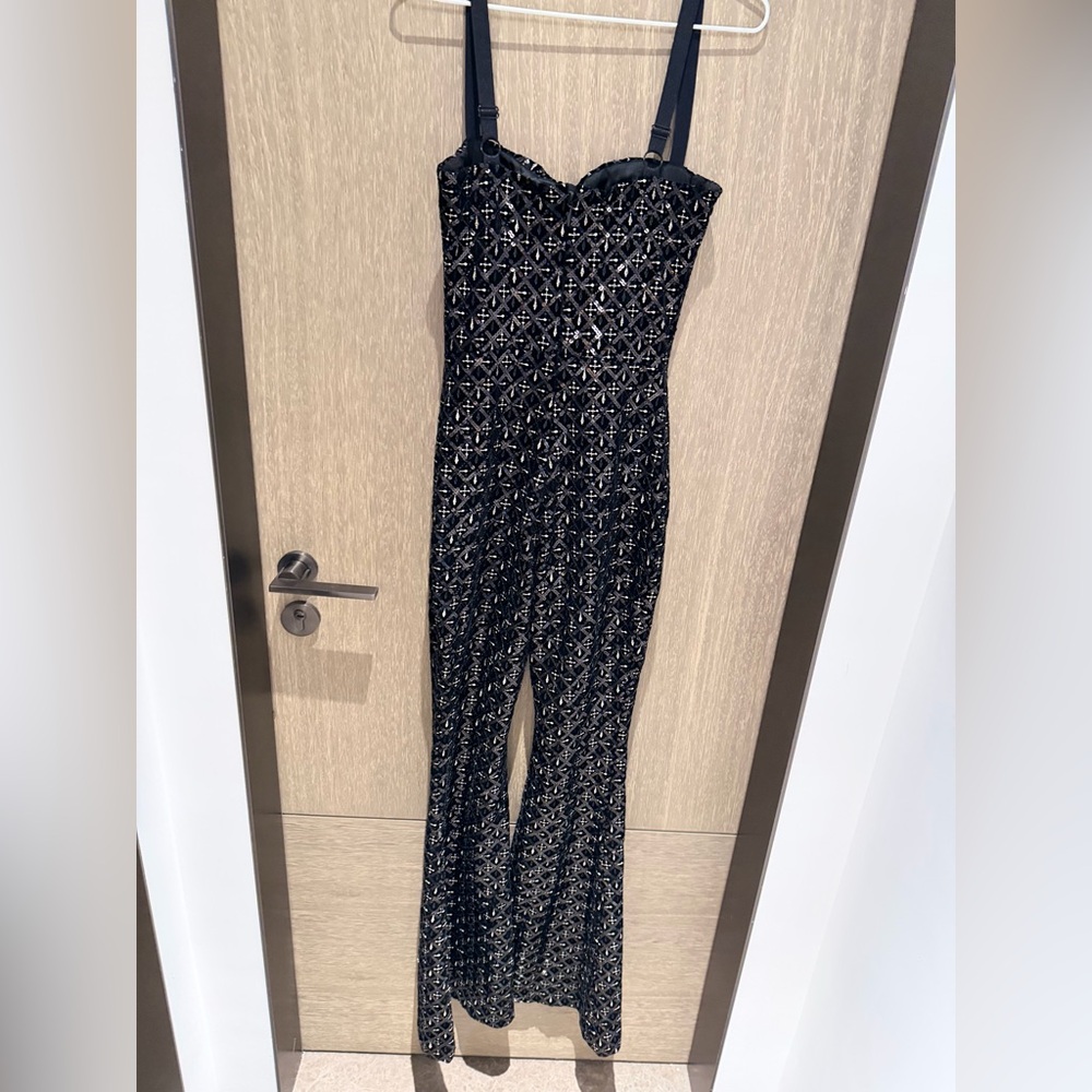 NADINE MERABI Black Sequin Jumpsuit - Picture 12 of 16